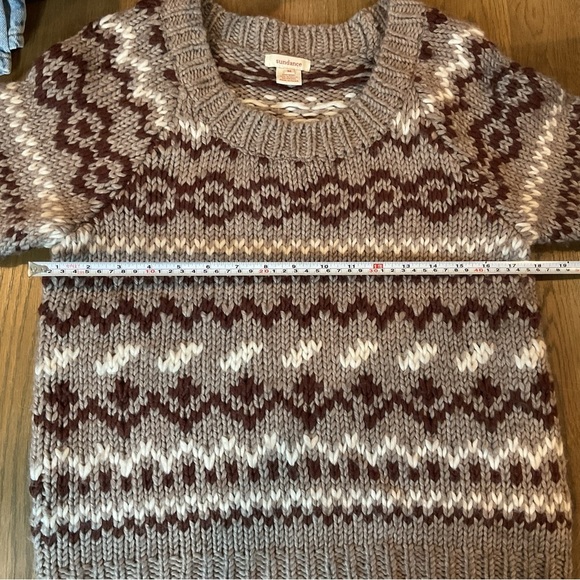 Sundance Chunky Knit Wool Blend Short Sleeve Sweater Size Medium EUC - Picture 6 of 8